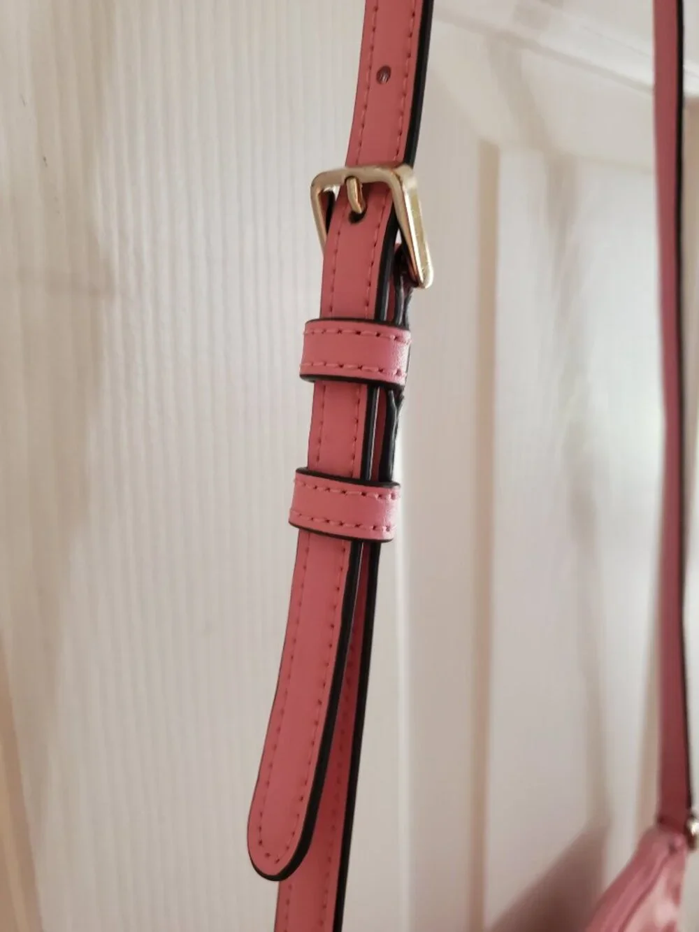 KATE SPADE Jae Flat Nylon Crossbody Bag Pink Leather Strap in Pink